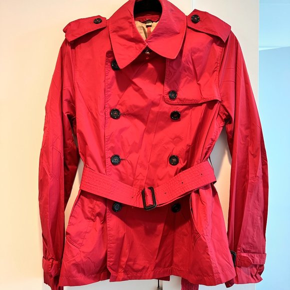 Burberry Red Utility Jacket (Size: US 4) - Picture 1 of 7